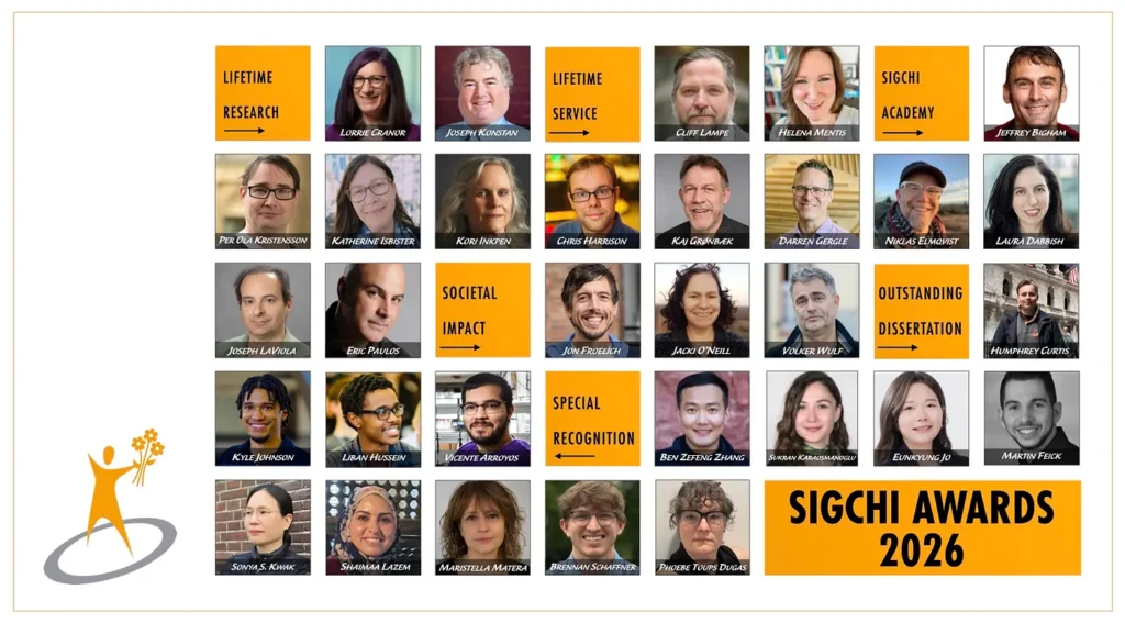 Collage of all award winners for SIGCHI.